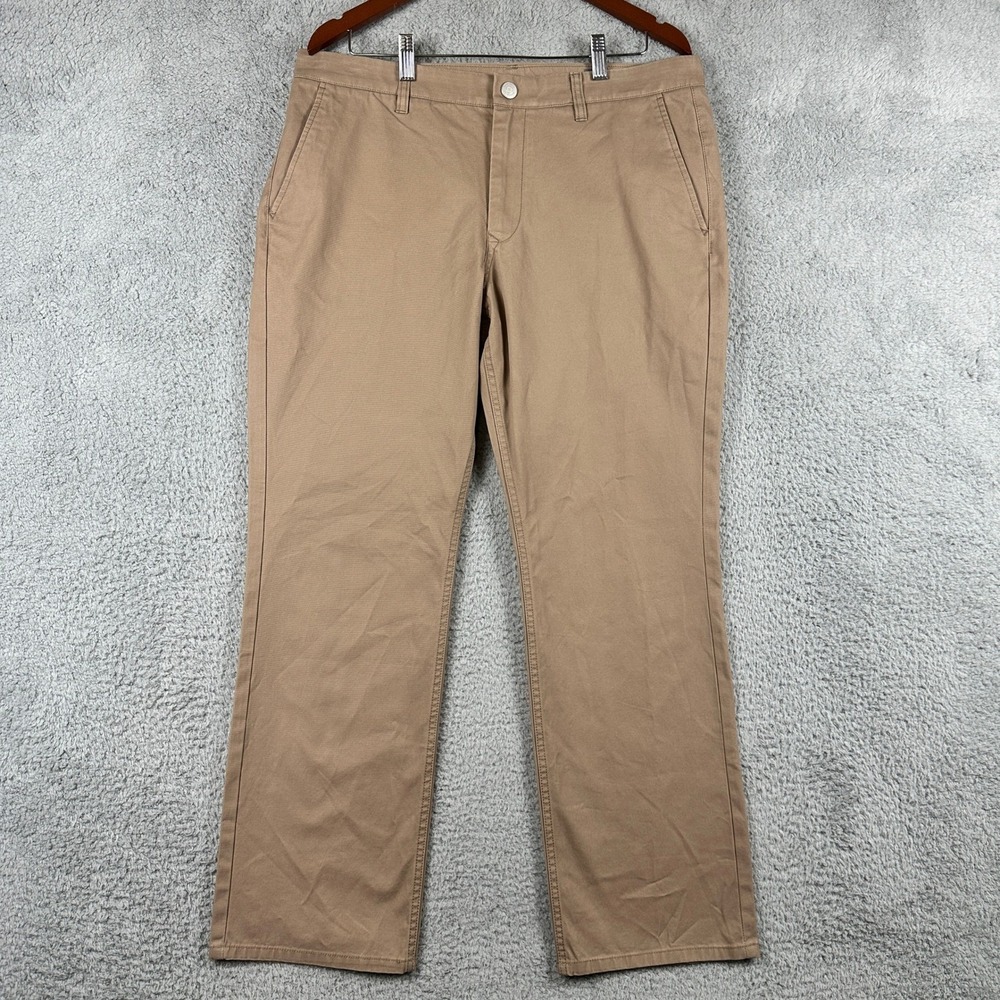 Bonobos Graham Slackers Mens Pants 35x30 (Fits 35x29) Khaki Tan Straight Leg